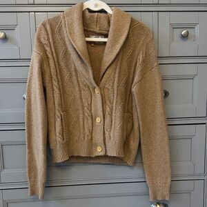 Anthropologie Brown Cable Knit Cardigan